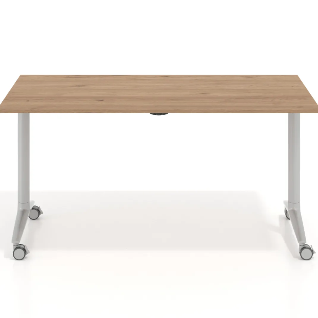 Mesa plegable pivot rectangular, estructura aluminio, canto 16cm