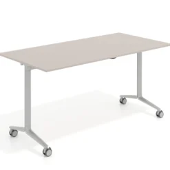 Mesa plegable pivot rectangular, estructura aluminio, canto 16cm