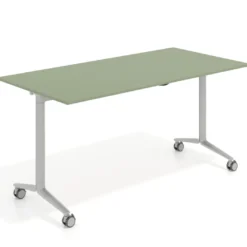 Mesa plegable pivot rectangular, estructura aluminio, canto 16cm