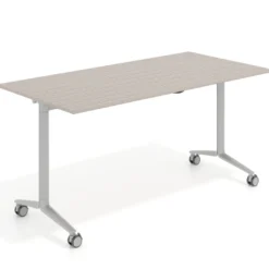 Mesa plegable pivot rectangular, estructura aluminio, canto 16cm