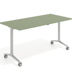 Mesa plegable pivot rectangular, estructura aluminio, canto 16cm