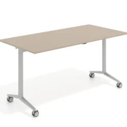 Mesa plegable pivot rectangular, estructura aluminio, canto 16cm