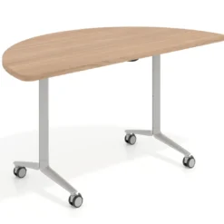 Mesa plegable pivot semicírculo estructura aluminio, canto 30cm