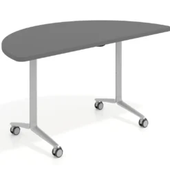 Mesa plegable pivot semicírculo estructura aluminio, canto 30cm