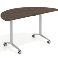 Mesa plegable pivot semicírculo estructura aluminio, canto 30cm