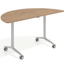 Mesa plegable pivot semicírculo estructura aluminio, canto 16cm