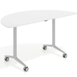 Mesa plegable pivot semicírculo estructura aluminio, canto 16cm