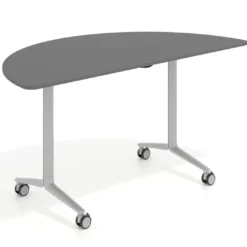 Mesa plegable pivot semicírculo estructura aluminio, canto 16cm