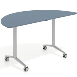 Mesa plegable pivot semicírculo estructura aluminio, canto 16cm