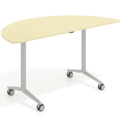 Mesa plegable pivot semicírculo estructura aluminio, canto 16cm