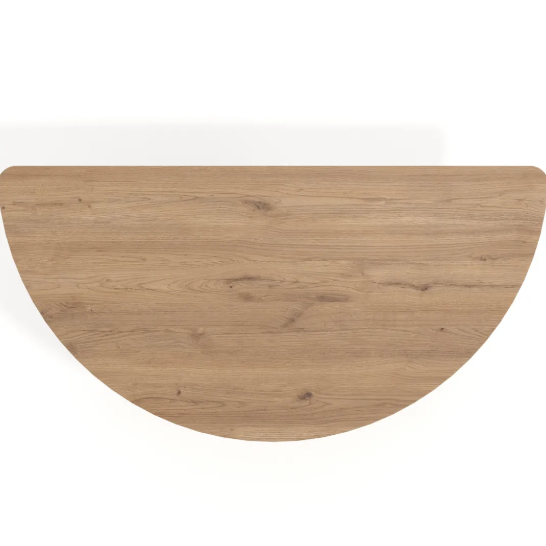 Mesa plegable pivot semicírculo estructura aluminio, canto 16cm