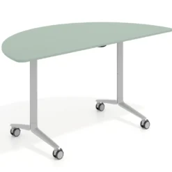 Mesa plegable pivot semicírculo estructura aluminio, canto 16cm