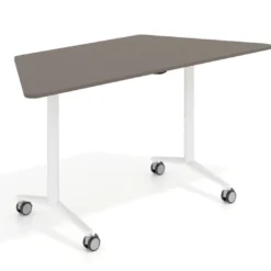 Mesa plegable pivot trapezoidal, estructura blanco, canto 16cm