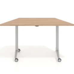 Mesa plegable pivot trapezoidal, estructura aluminio, canto 16cm