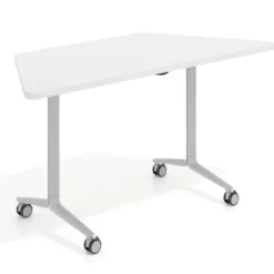 Mesa plegable pivot trapezoidal, estructura aluminio, canto 30cm