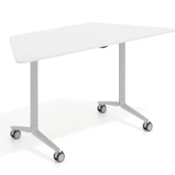 Mesa plegable pivot trapezoidal, estructura aluminio, canto 16cm