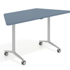 Mesa plegable pivot trapezoidal, estructura aluminio, canto 30cm
