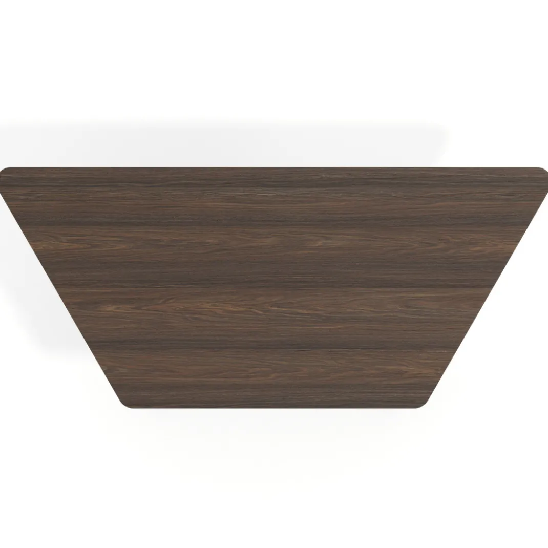 Mesa plegable pivot trapezoidal, estructura aluminio, canto 30cm