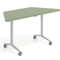 Mesa plegable pivot trapezoidal, estructura aluminio, canto 30cm