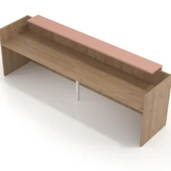 Mostrador doble con doble encimera larga, estructura bocamina