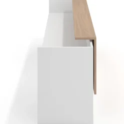 Mostrador doble con doble encimera larga, estructura blanco mate