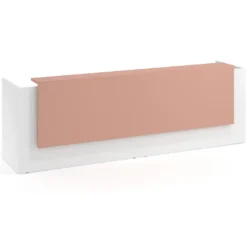 Mostrador doble con doble encimera larga, estructura blanco mate