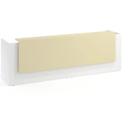 Mostrador doble con doble encimera larga, estructura blanco mate
