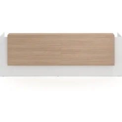 Mostrador doble con doble encimera larga, estructura blanco mate