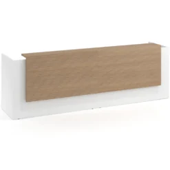 Mostrador doble con doble encimera larga, estructura blanco mate