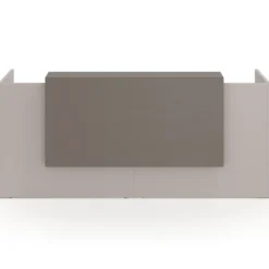 Mostrador doble con encimera larga, estructura gris coco