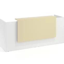 Mostrador doble con encimera larga, estructura blanco mate