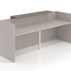 Mostrador doble con encimera larga, estructura gris coco
