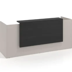 Mostrador doble con encimera larga, estructura gris coco