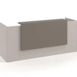 Mostrador doble con encimera larga, estructura gris coco