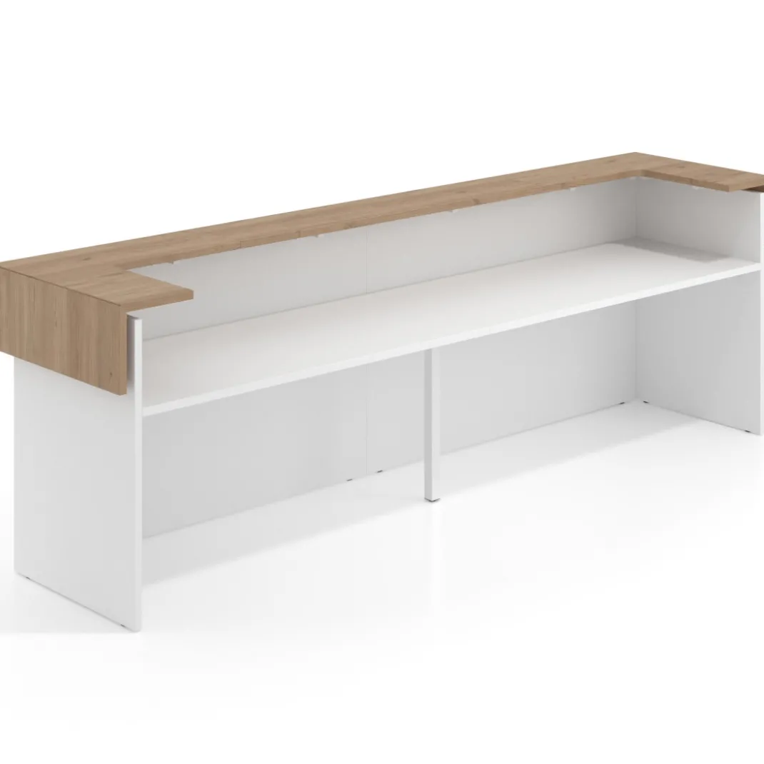 Mostrador doble encimera corta corrida estructura blanco mate