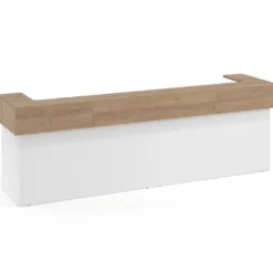 Mostrador doble encimera corta corrida estructura blanco mate