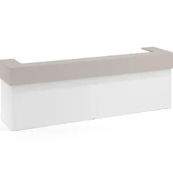 Mostrador doble encimera corta corrida estructura blanco mate