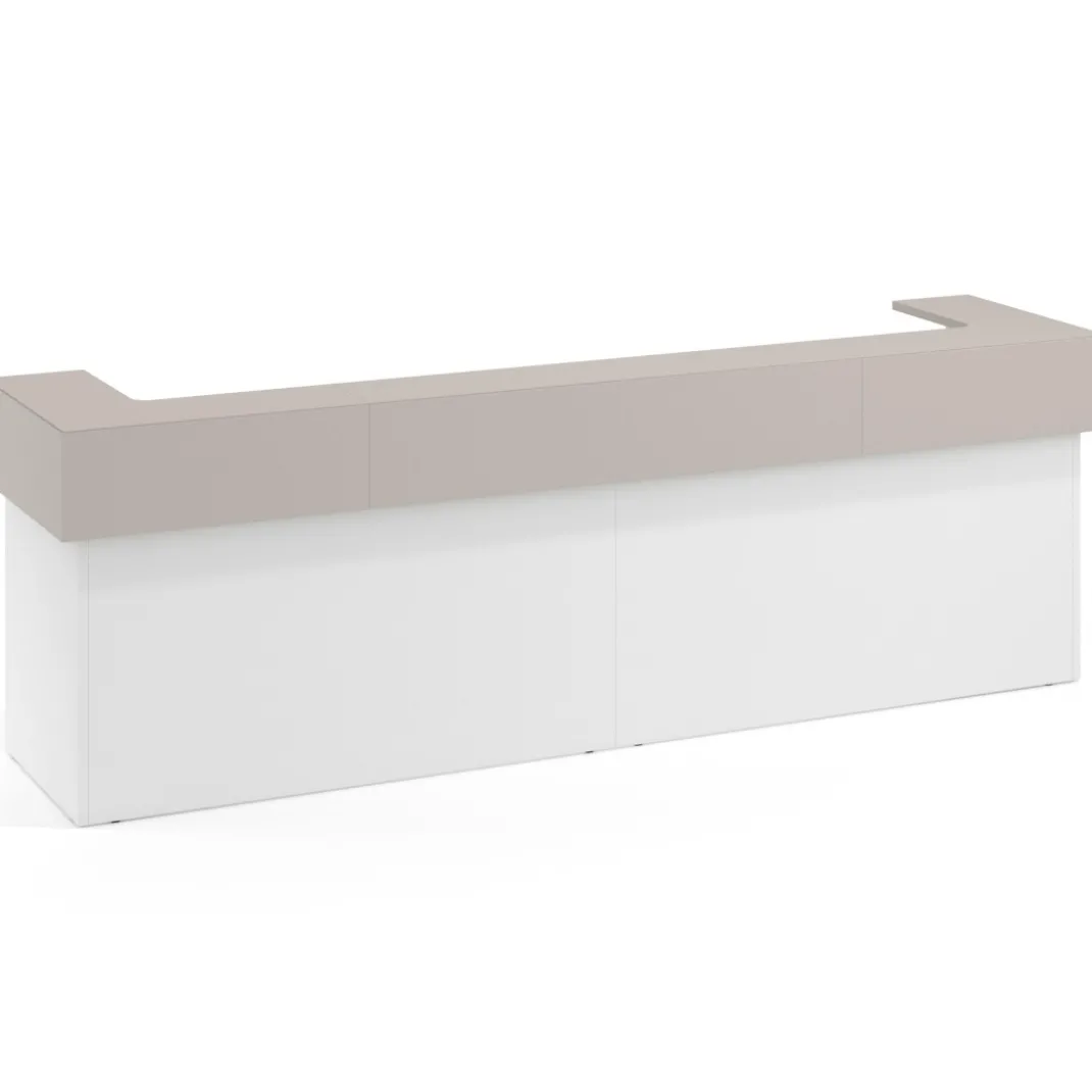 Mostrador doble encimera corta corrida estructura blanco mate