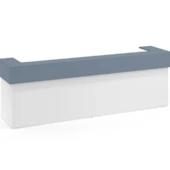 Mostrador doble encimera corta corrida estructura blanco mate
