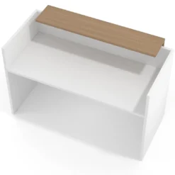 Mostrador individual encimera larga estructura blanco mate