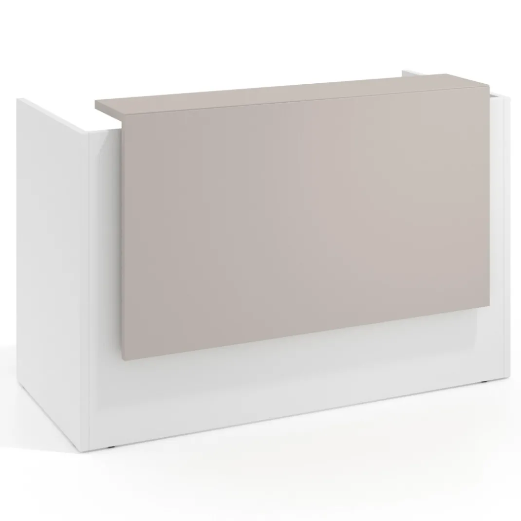Mostrador individual encimera larga estructura blanco mate