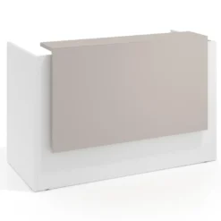 Mostrador individual encimera larga estructura blanco mate