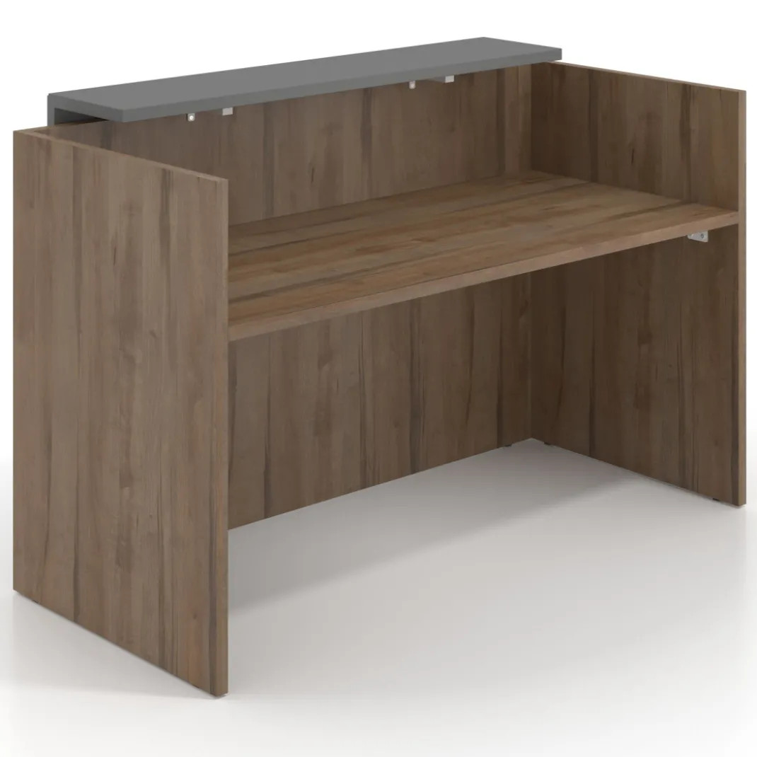 Mostrador individual encimera larga estructura Noce Sabi