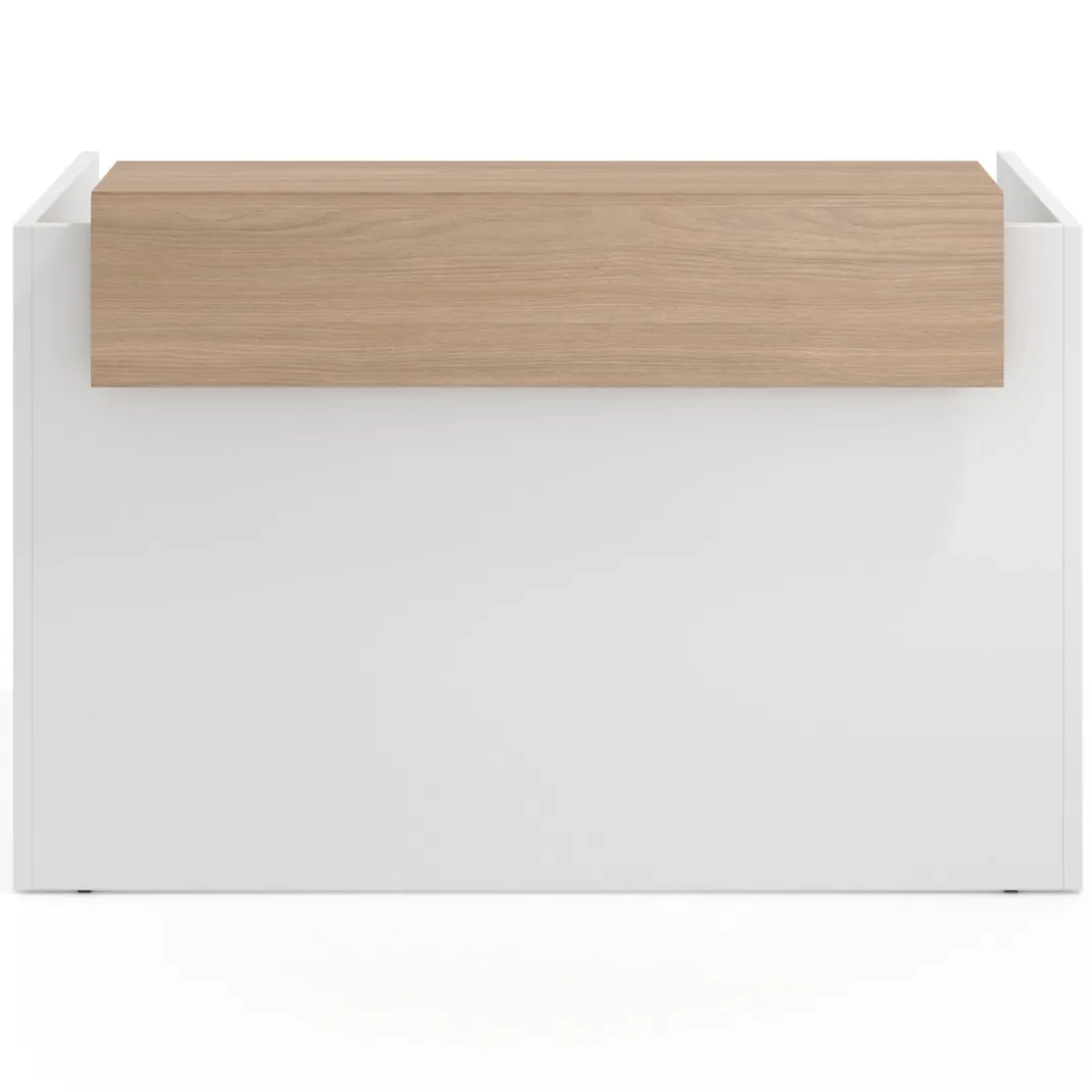 Mostrador individual encimera corta estructura blanco mate