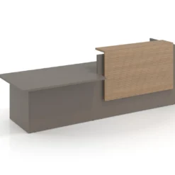 Mostrador inicial con módulo de atención, estructura monocolor