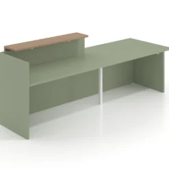 Mostrador inicial con módulo de atención, estructura monocolor