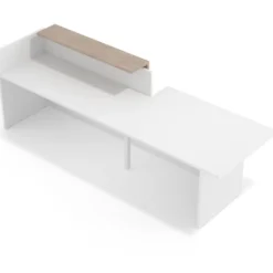Mostrador inicial con módulo de atención, estructura monocolor