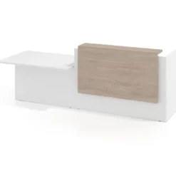 Mostrador inicial con módulo de atención, estructura monocolor