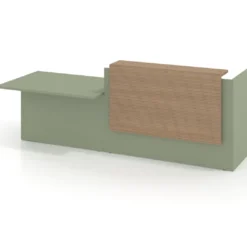 Mostrador inicial con módulo de atención, estructura monocolor