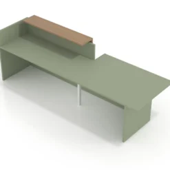 Mostrador inicial con módulo de atención, estructura monocolor